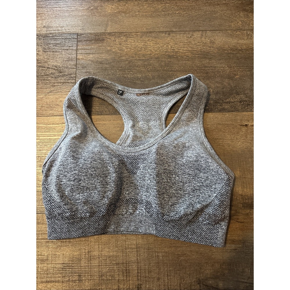 Gymshark Sports Bra Marbled Gray Racerback